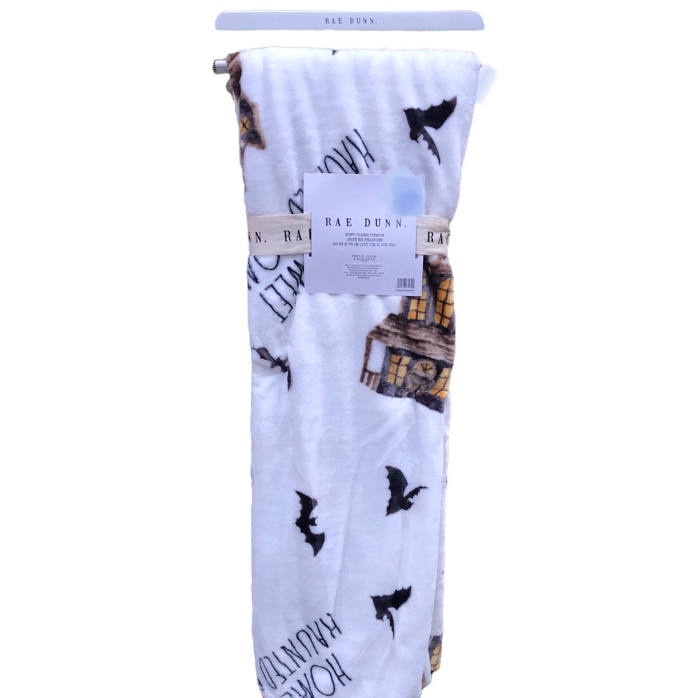 New Rae Dunn HOME SWEET HAUNTED HOME throw blanket - Picture 2 of 4